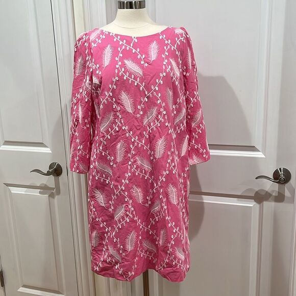 Talbots Graceful Garden Shift Dress Pink Size 14 - Picture 4 of 14